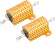 Set di Resistenza 25W 5 Ohm in Alluminio, Confezione da 2, Adatto per Applicazioni Elettroniche, Elevata Prestazione e affidabilità, Rivestito in Oro