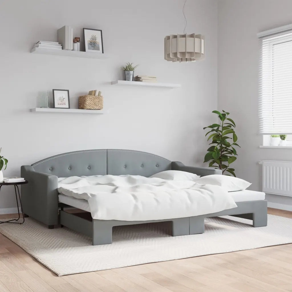 Divano Letto con Letto Estraibile Grigio Chiaro 90x190 Tessutocod mxl 106600
