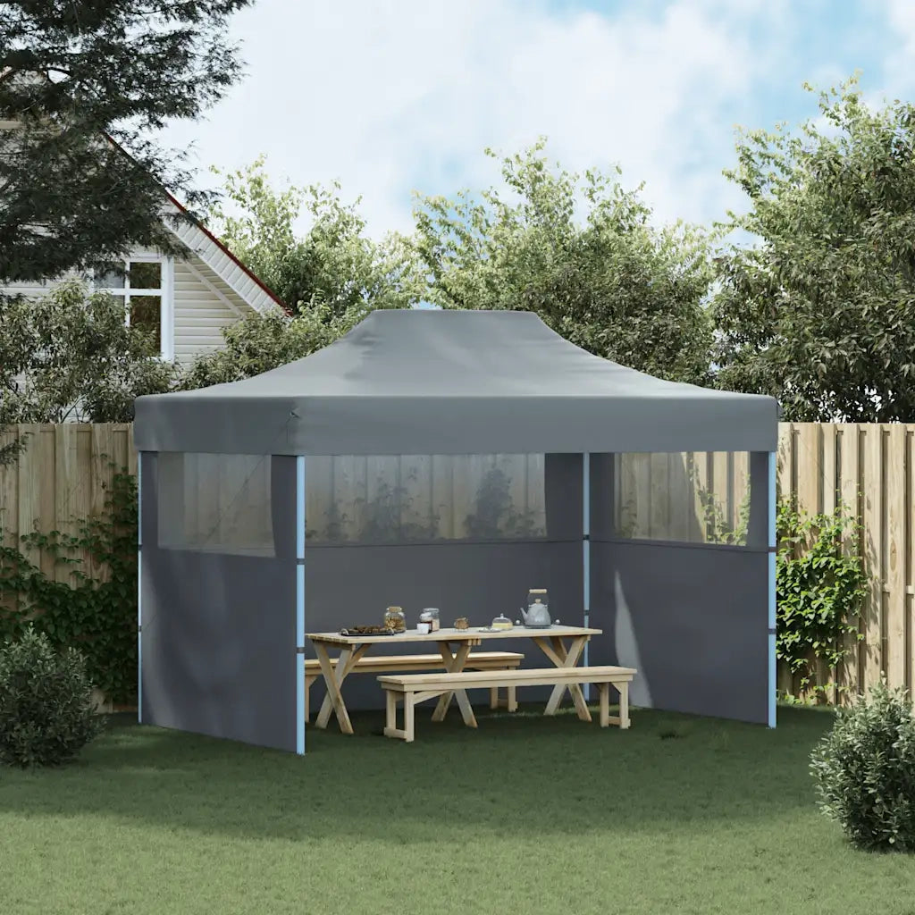 Gazebo Professionale Pieghevole 3 Pareti 3x4m Acciaio Antracite 48896