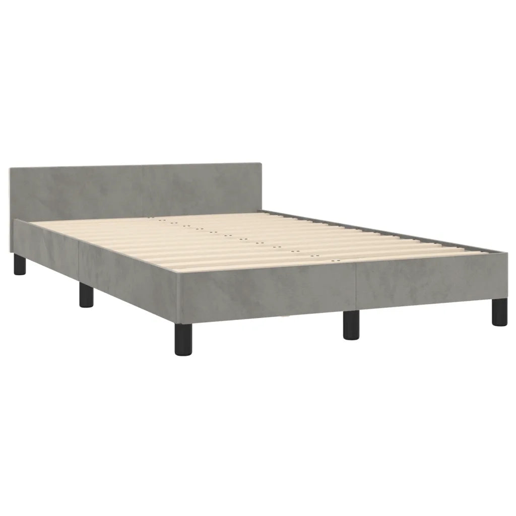 Giroletto senza Materasso Grigio Chiaro 120x190 cm Velluto