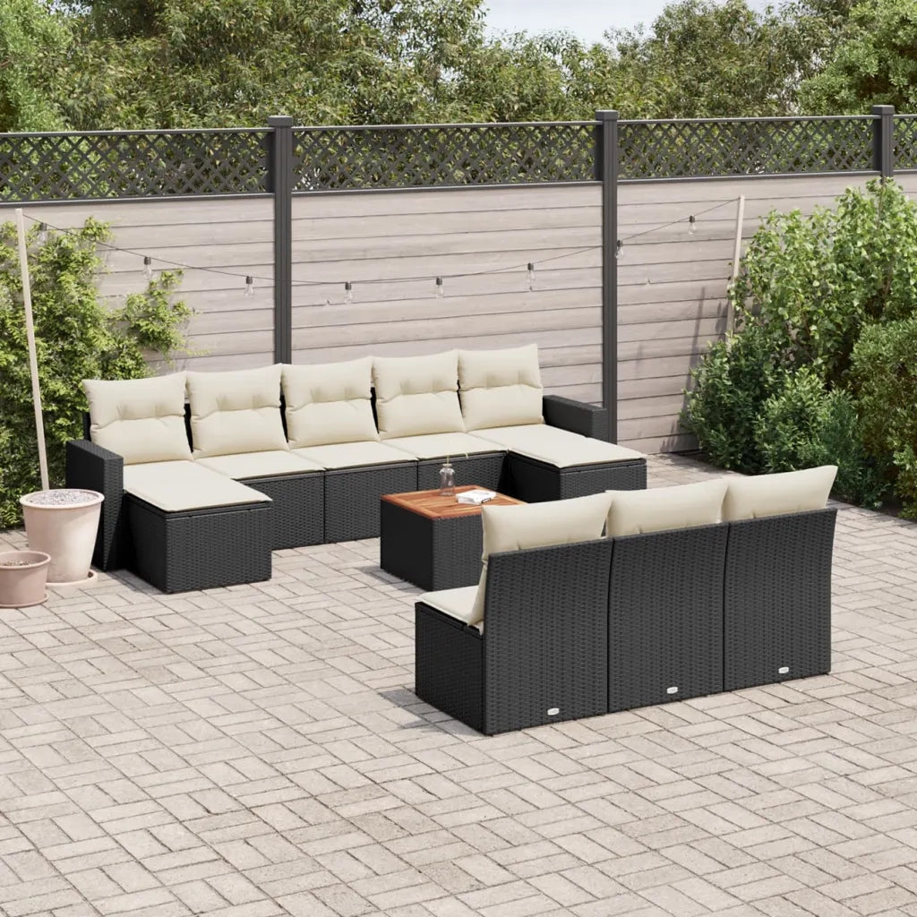 Set Divani da Giardino 11 pz con Cuscini in Polyrattan Nerocod mxl 113155