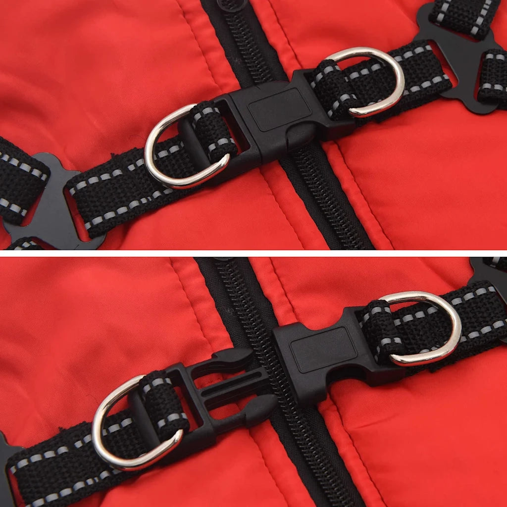 Cappotto Cani Imbracatura Impermeabile Riflettente Rosso L32 CFW7981540