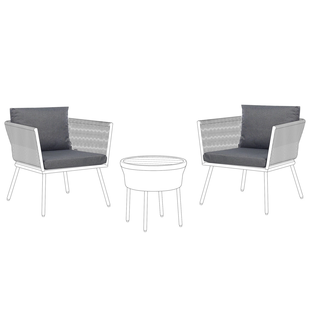 Set di copricuscini per esterni per seduta e schienale Grigio UV Resistente stile minimalista