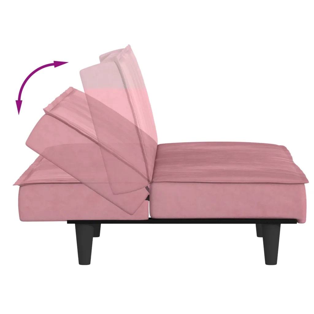 vidaXL Divano Letto Rosa in Velluto