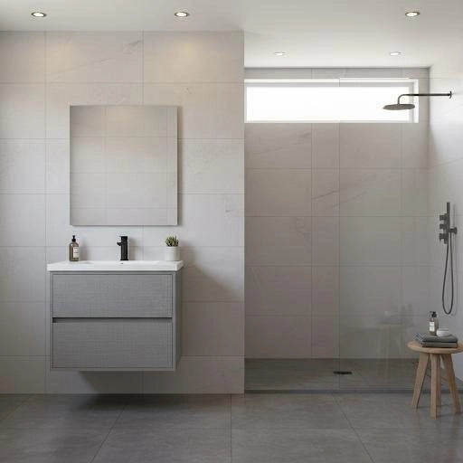 Composizione mobile bagno sospeso con cassetti cm 70 mod. ELEGANCE - Grigio Corda