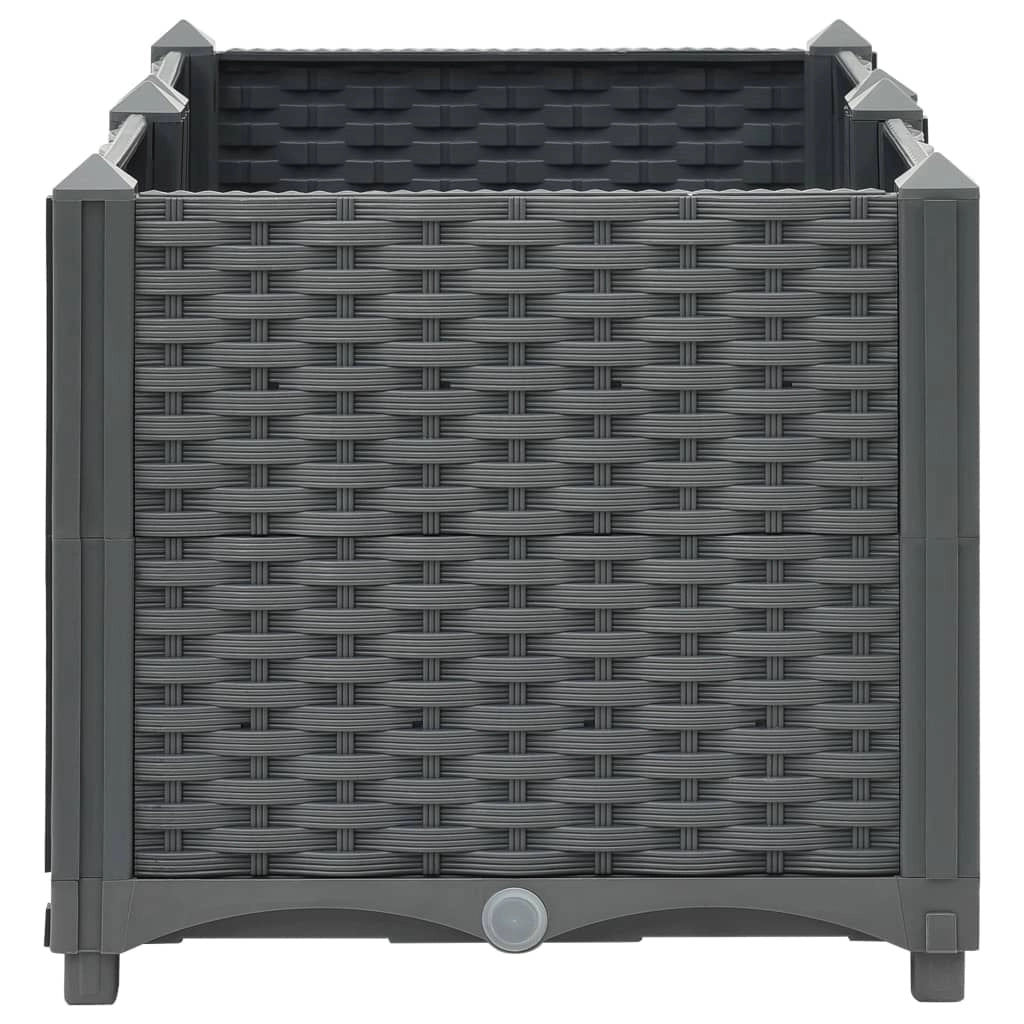 Fioriera rialzata per piante e fiori giardino 80 x 40 x 38 cm polipropilene grigio scuro 02_0000945