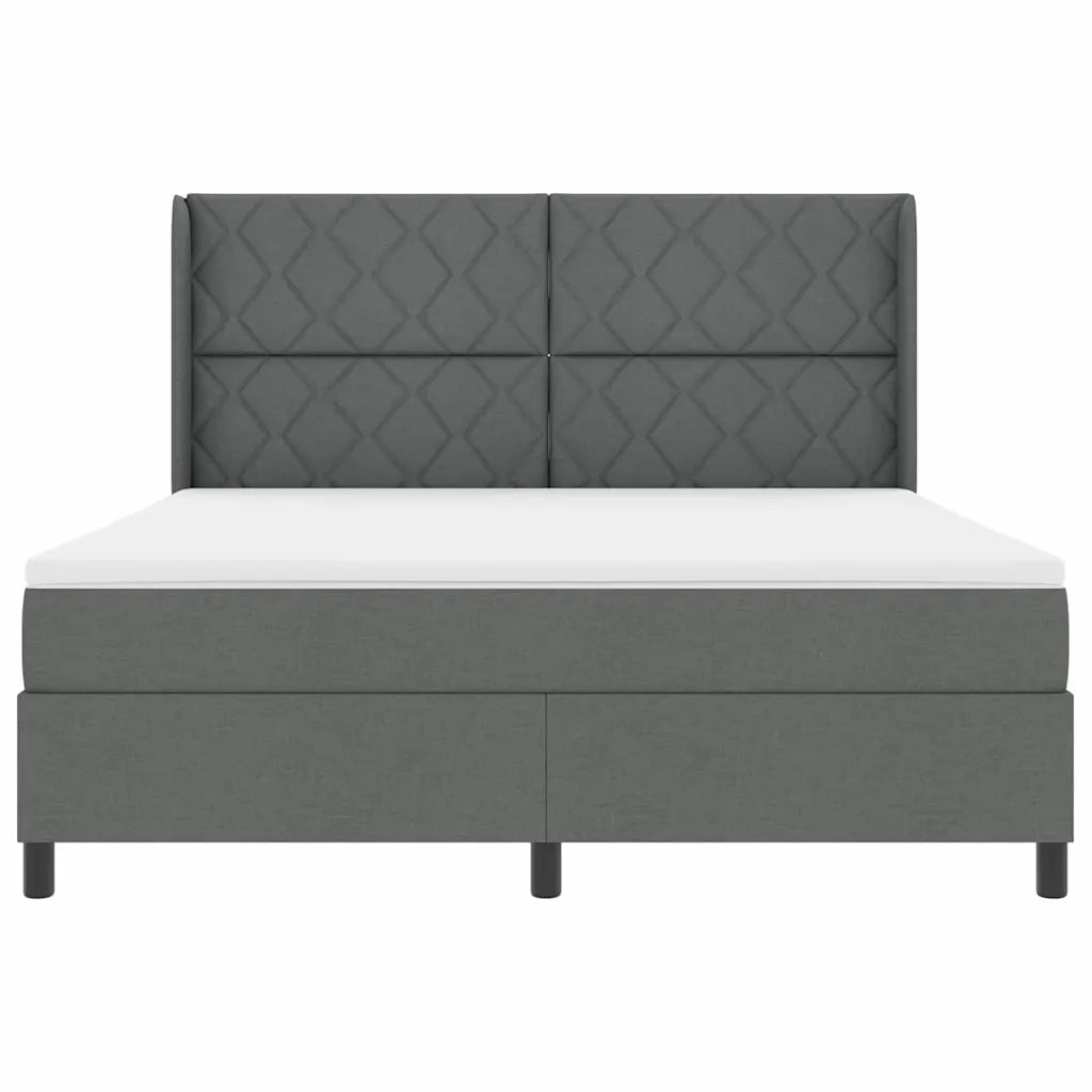 Letto a Sorgente LED Grigio scuro 180 x 200 cm Tessuto 3343582
