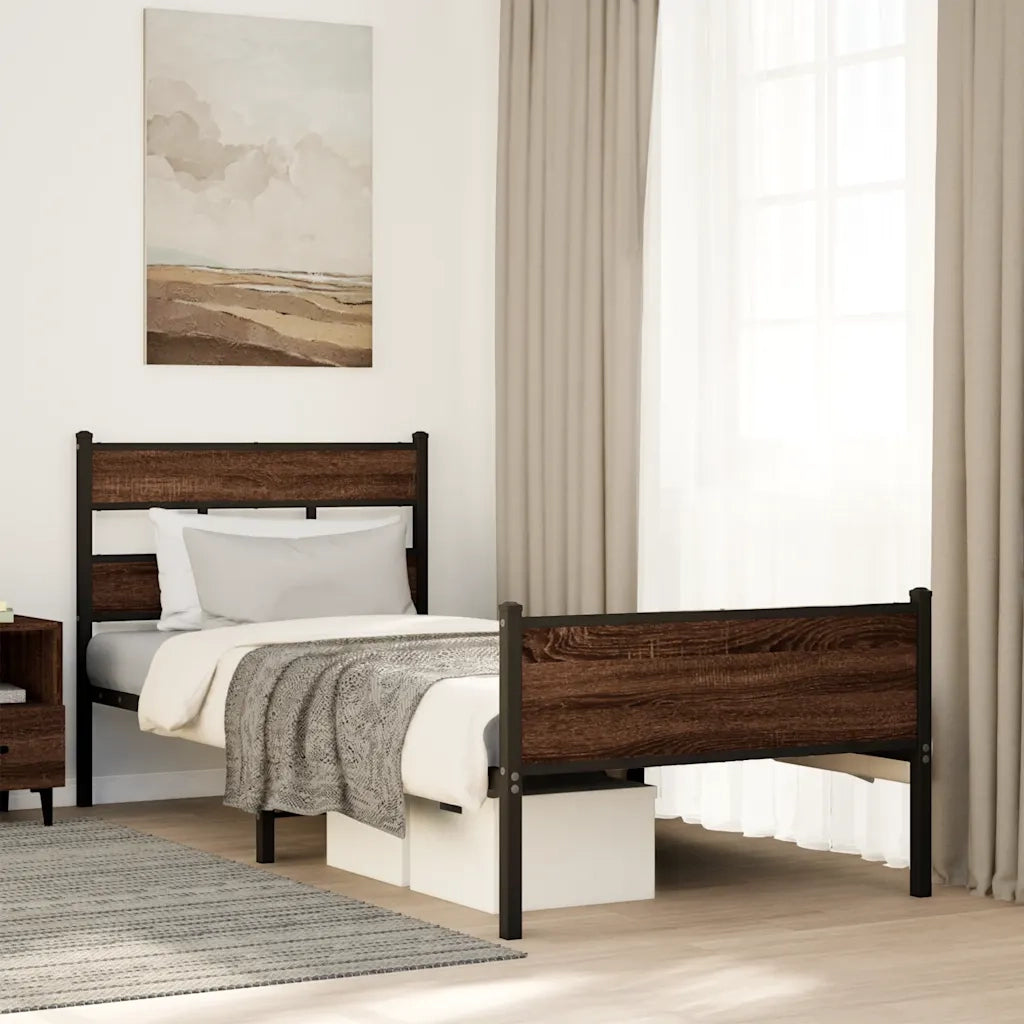 Giroletto senza Materasso Rovere Marrone 75x190cm in Truciolato 4017334