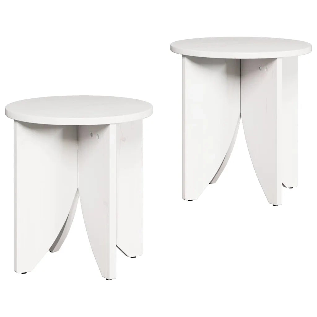 vidaXL Tavolino da salotto 2 pcs Bianco 41,5 x 41,5 x 44 cm