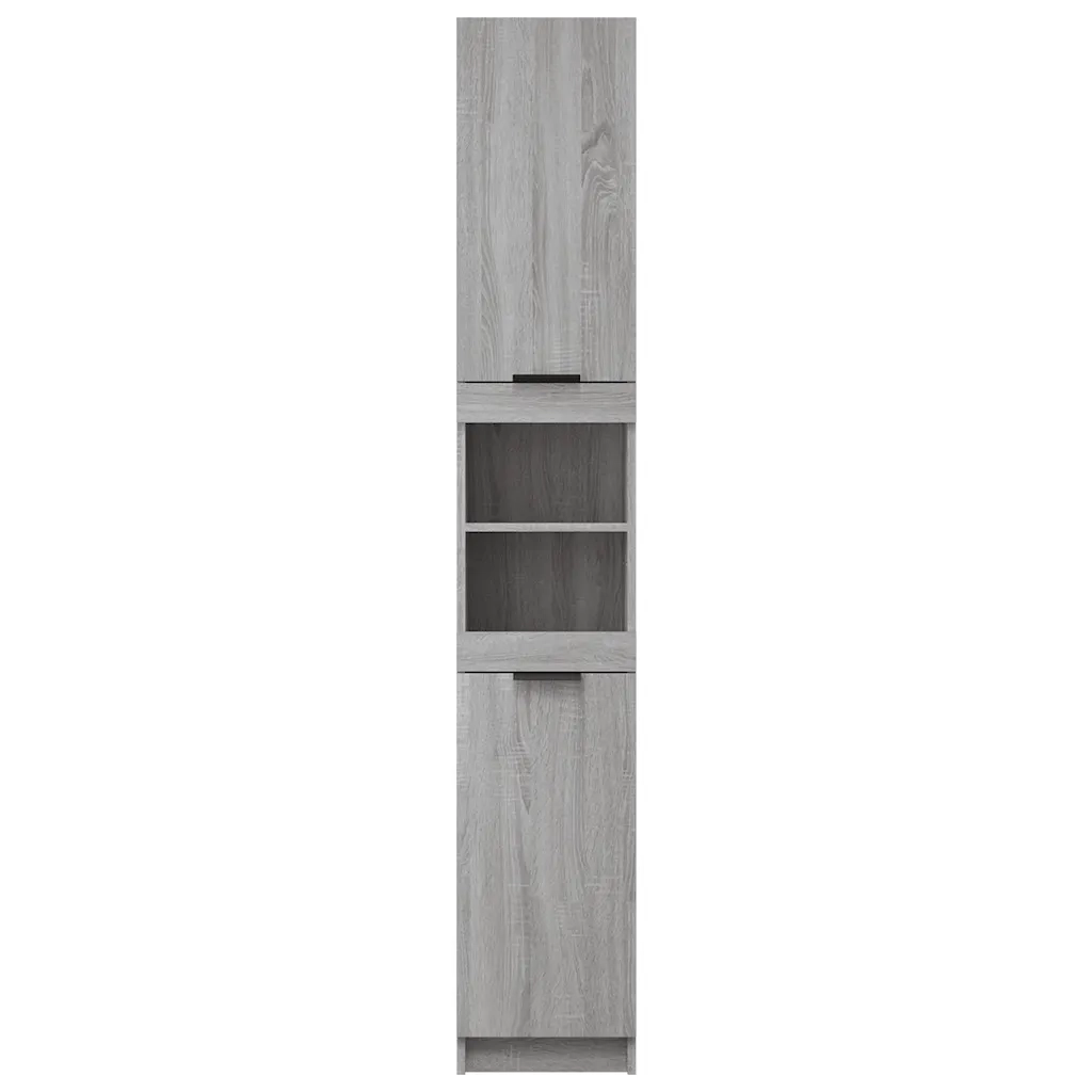 Armadietto Bagno Grigio Sonoma 32x34x188,5 cm Legno Multistrato 817070