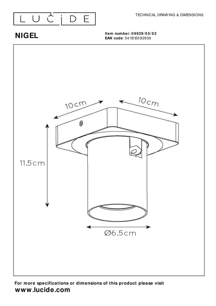 Spot plafoniera orientabile ottone 1xGU10 Lucide Nigel