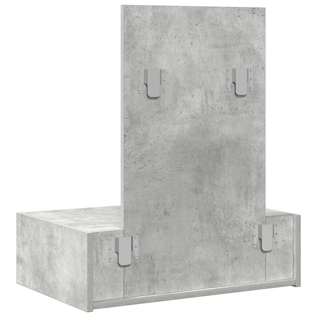 Tavolo da Toeletta a Muro Grigio Cemento 60x40x70 cm