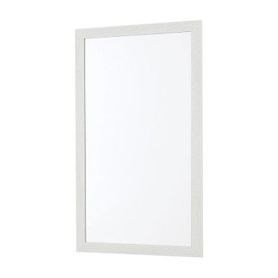 Specchio bagno 67x87 cornice bianco effetto legno reversibile Wood