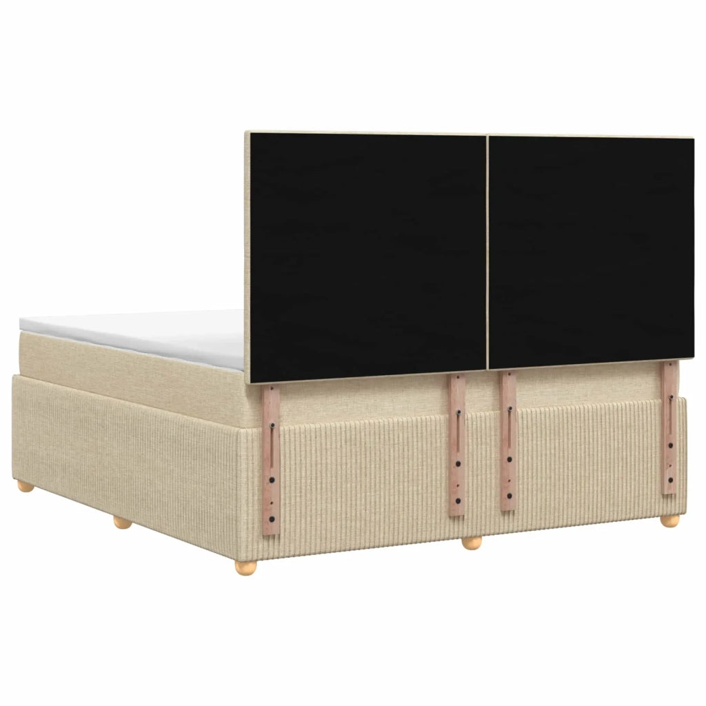 Letto box spring con materasso Crema 180 x 200 cm Tessuto 3454464