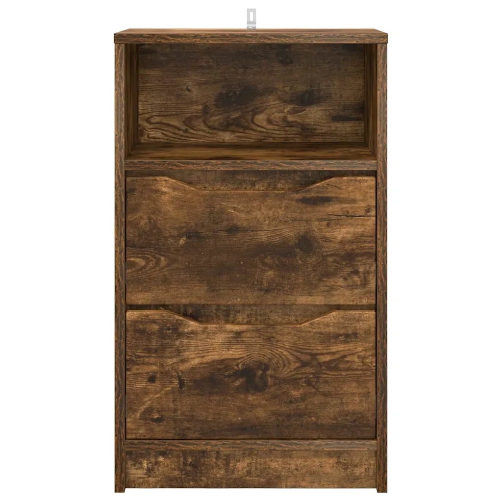 Comodini 2 pz-Set di 2 Tavolino da notte Rovere fum¨¦ 40 x 30 x 467 cm Legno multistrato