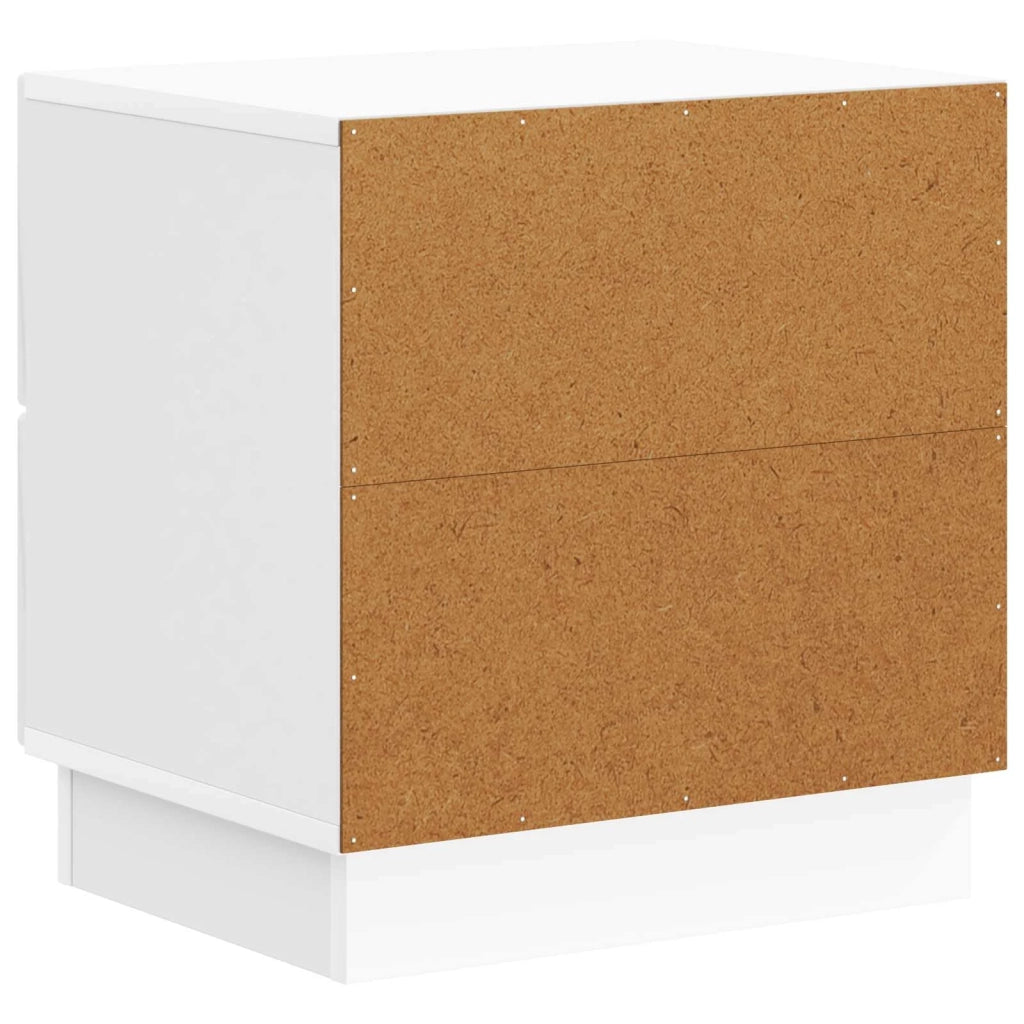 Comodino | Armadio da Notte | Mobiletto da notte con cassetto Bianco Lucido 43 x 34,5 x 44,5 cm