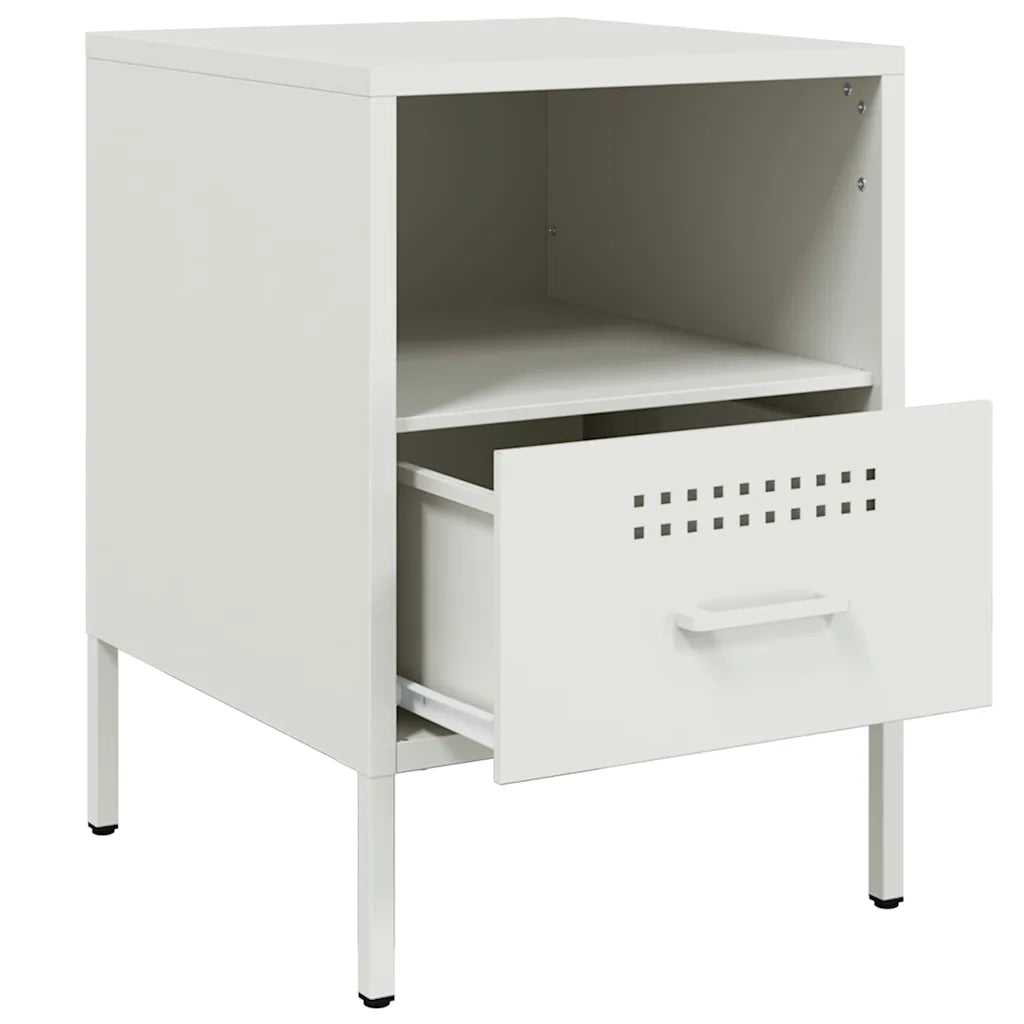 Comodino Bianco 36x39x50,5 cm in Acciaio 843064