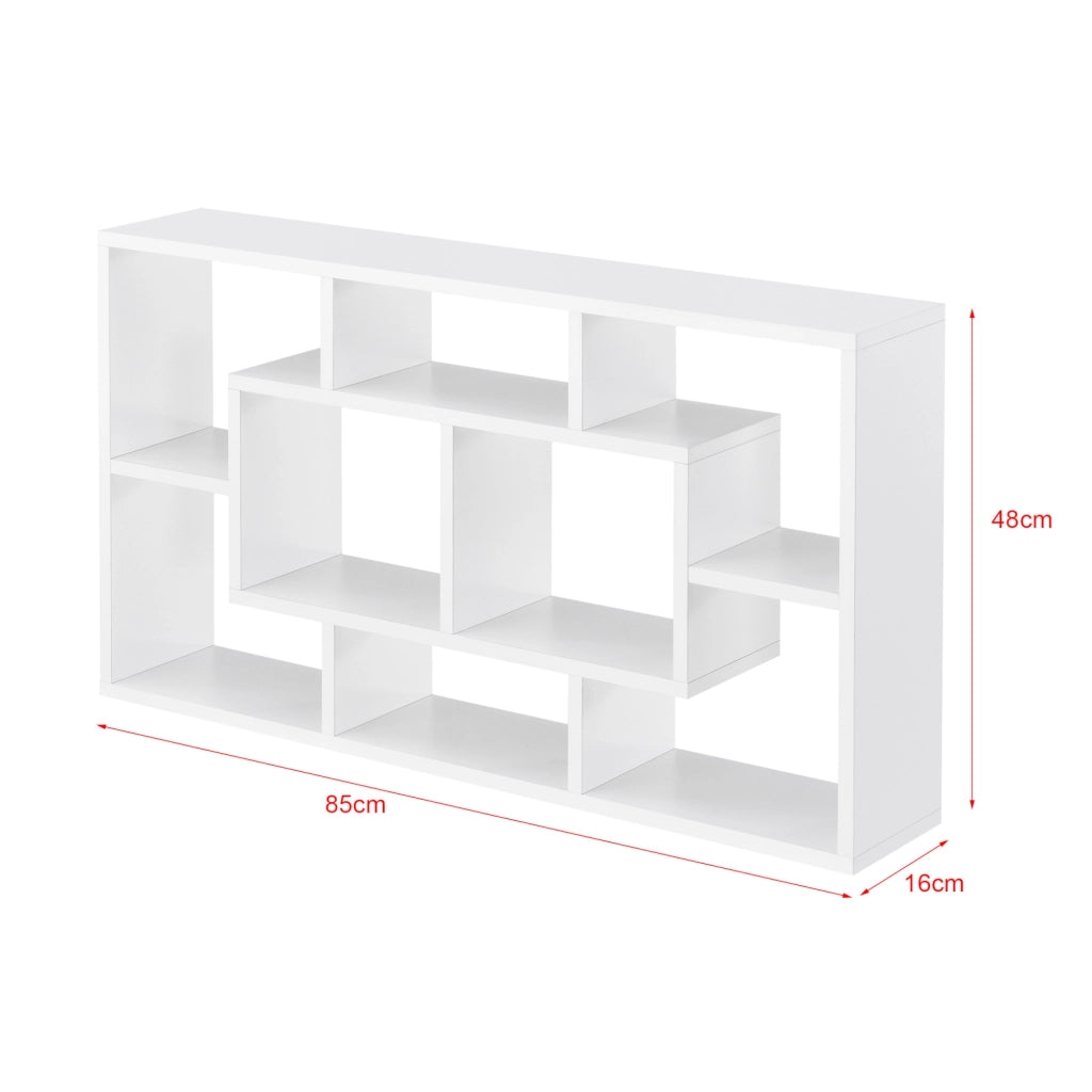 Mensola da Parete Saputit a 8 Scomparti Aperti 85 x 16 x 48 cm - Bianco [en.casa]