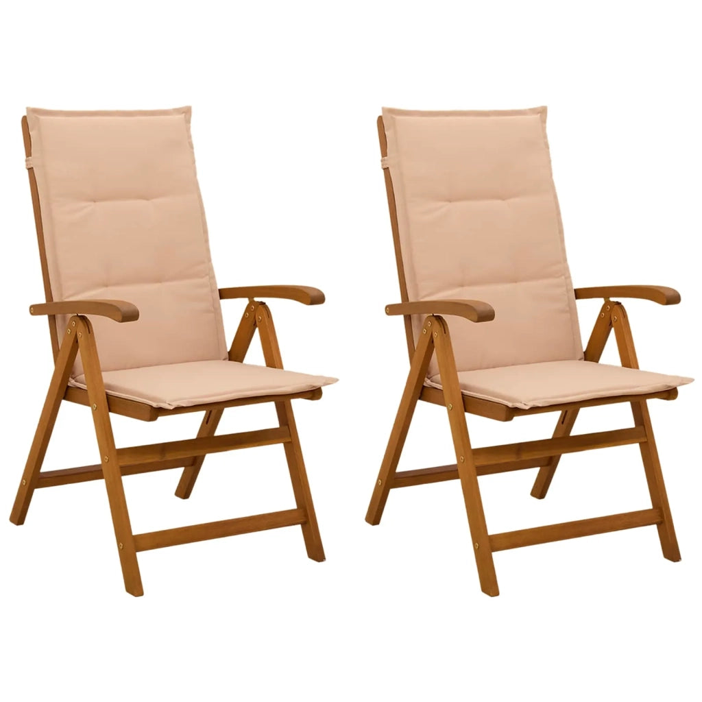 Sedie da giardino reclinabili 2 pz Naturale 42041429