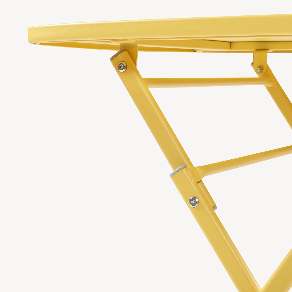 Tavolo Pieghevole Sande con Piano Quadrato - Giallo [en.casa]