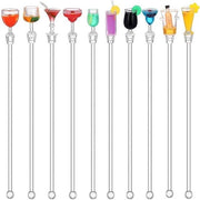 Set di 10 Stuks di Spiedini Cocktail in Acrilico Colorati e Sostenibili
