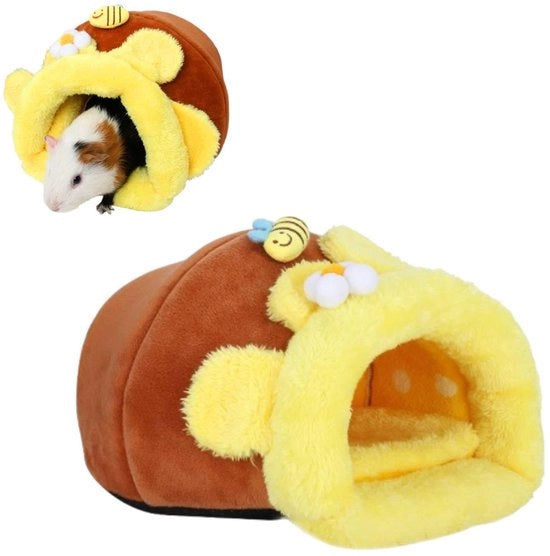 Accessori per gabbia da hamster - Rifugio in velluto - Grande posto di rifugio - Gabbia da hamster calda in inverno - Casa per hamster - Casa per hamster in legno - Comfortevole e sicuro