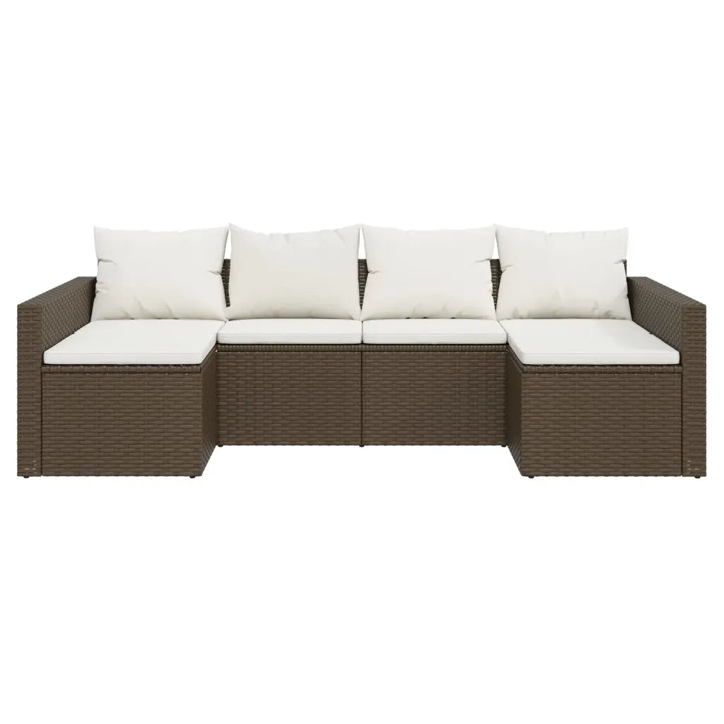 Set Divani da Giardino 2 pz con Cuscini in Polyrattan Marrone 362342