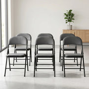 Set di 6 Sedie Pieghevoli da Conferenza con Telaio in Metallo 80 x 46 x 50 cm - Grigio pro.tec