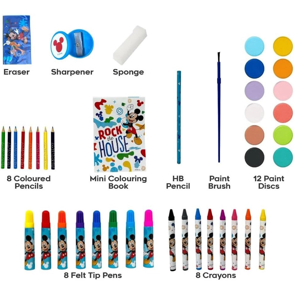 Trade Shop - Set Da Colorare Valigetta Con Colori Bambini Topolino Cassetti Kit Disegno Pittura 951731 -