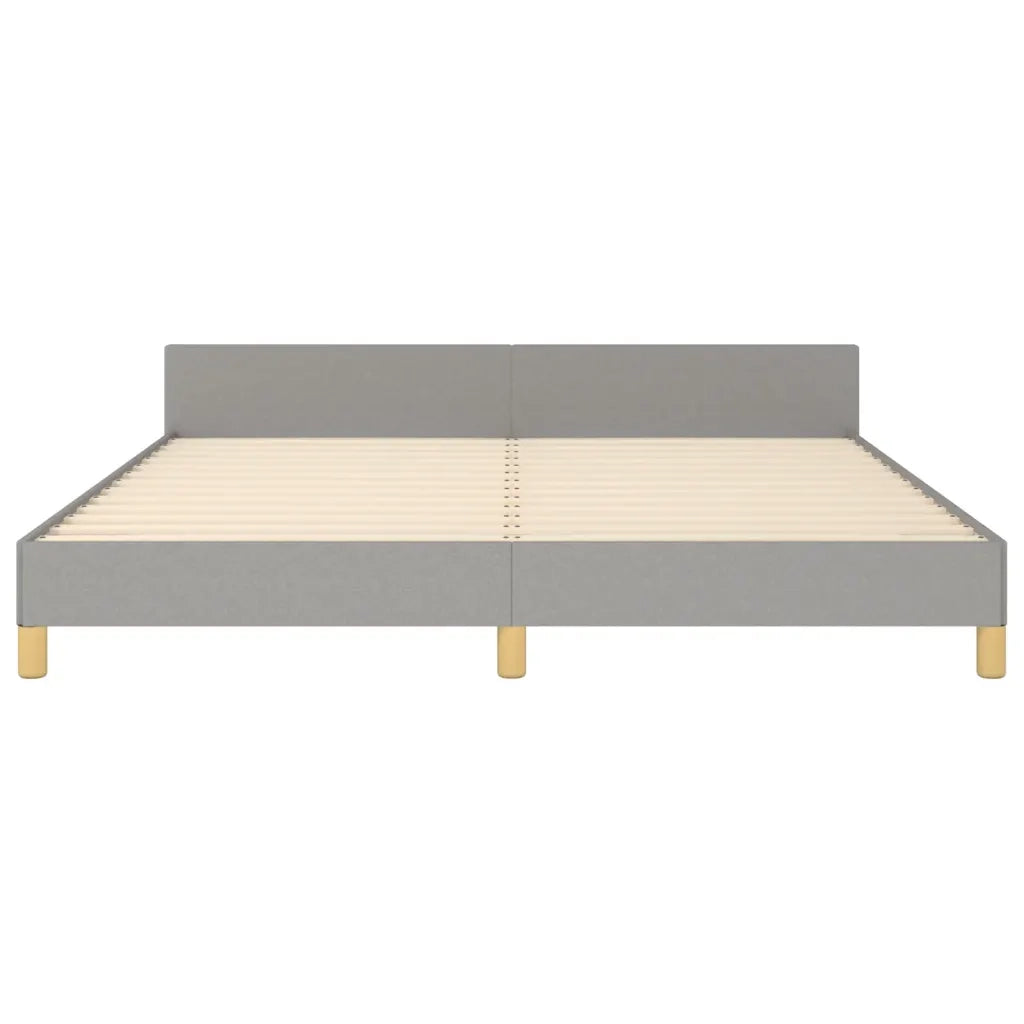 Giroletto con Testiera-Struttura Letto con testiera Grigio Chiaro 180x200 cm in Tessuto