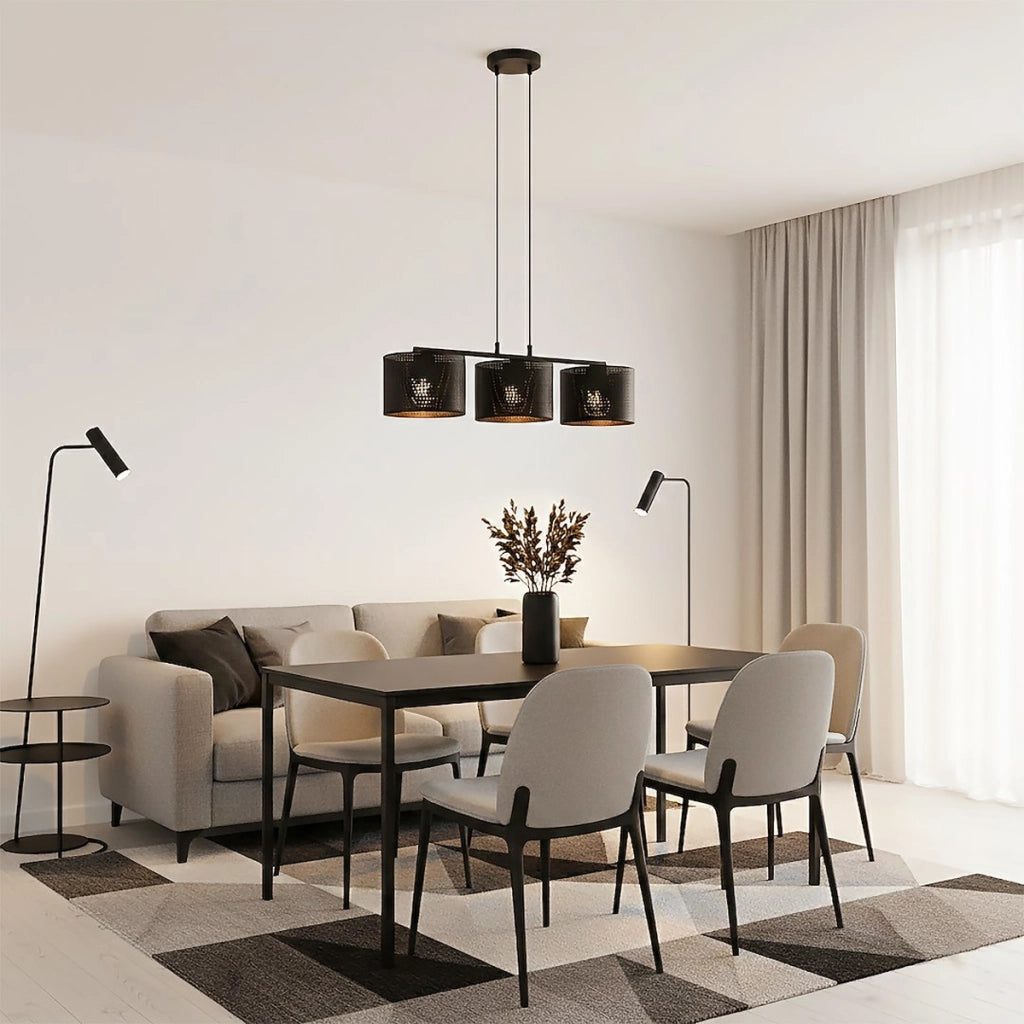 Lampada a sospensione LUX in acciaio nero opaco