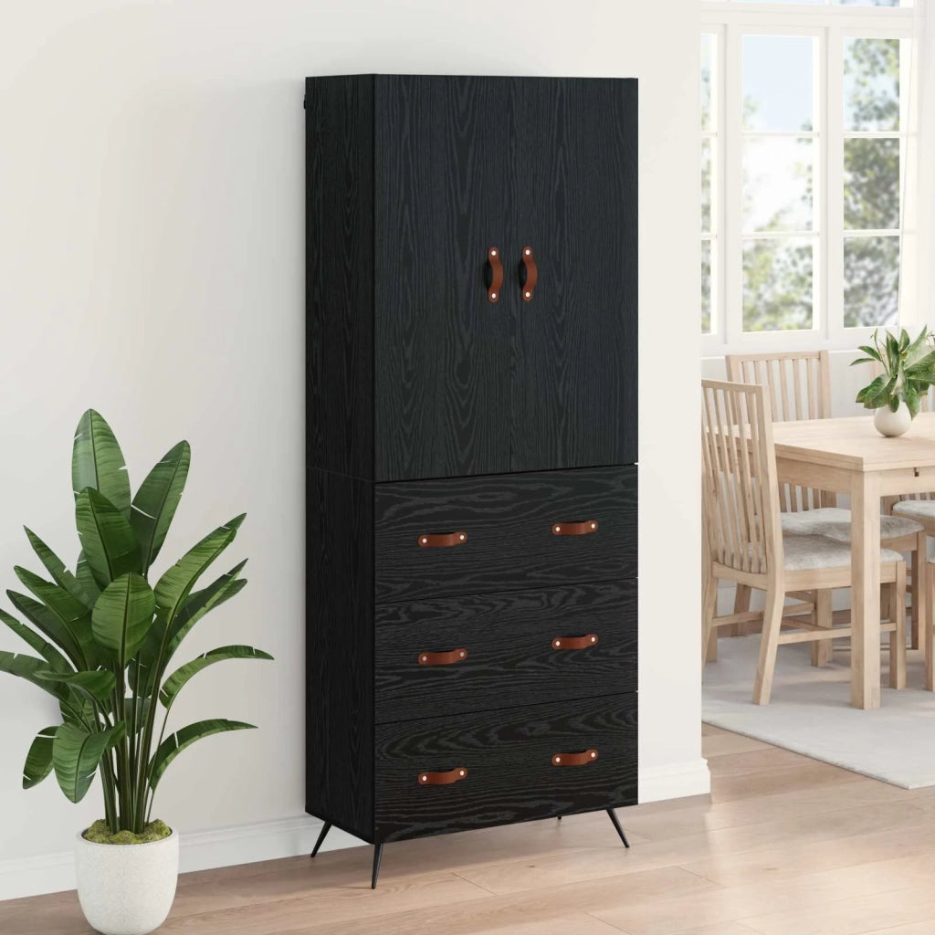 Credenza Rovere Nero 69,5 x 34 x 180 cm Legno multistrato 3416236