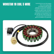 Sostituzione Magnet Stator - 18 Avvolgimenti - 5 Viti - Compatibile con TRX350FE/TRX350FM/TRX350TE/TRX350TM - Cod. OEM 31120-HN5-671 - Alta Qualità - Stator Motore