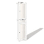 Credenza con 2 ante e 4 ripiani regolabili - per cucina - in MDF - 170×40×30 cm - bianco