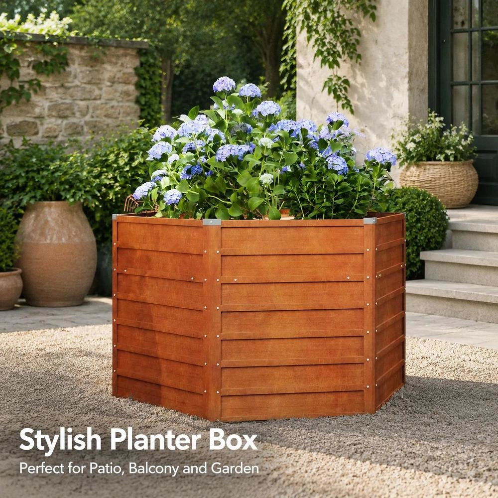 Rusty Raised Bed 129x129x77 Cm Corten Steel