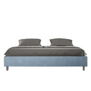 Letto Matrimoniale Extra Large Sommier 200x200 cm con Rete Azelia Azzurro