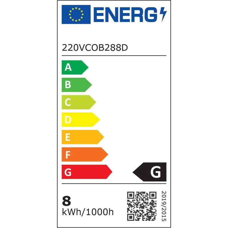 50M Striscia Led COB 8W/M 220V-240V Luce Fredda 6500K 600lm IP65 CRI=80 Angolo 180°