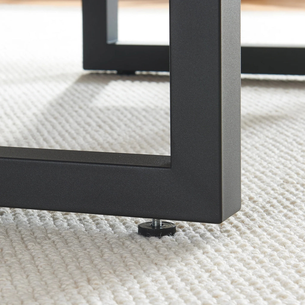 Set di 2 gambe per tavolo da arredamento moderno design originale 35 x 50 cm acciaio nero 03_0009673