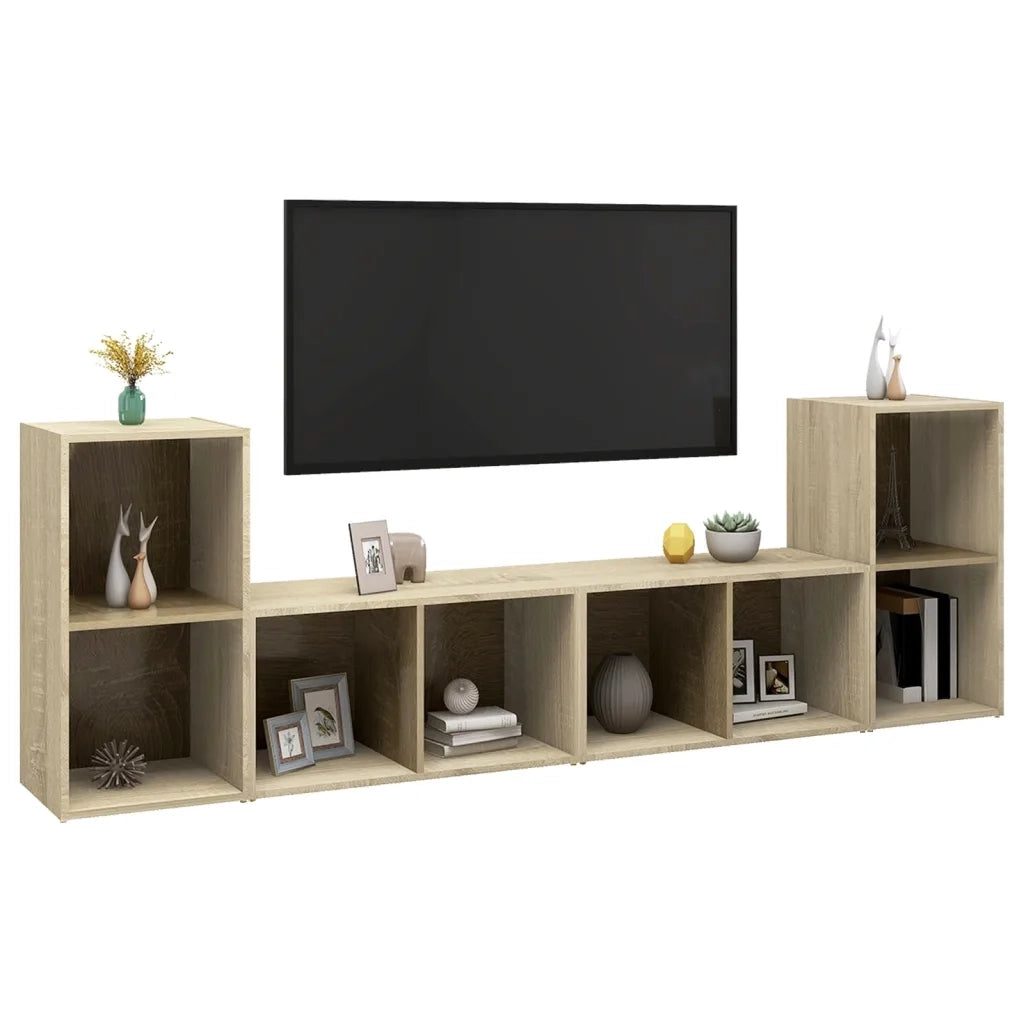 Mobili TV 4 pz Rovere Sonoma 72x35x36,5 cm in Truciolato  cod mxl 16925