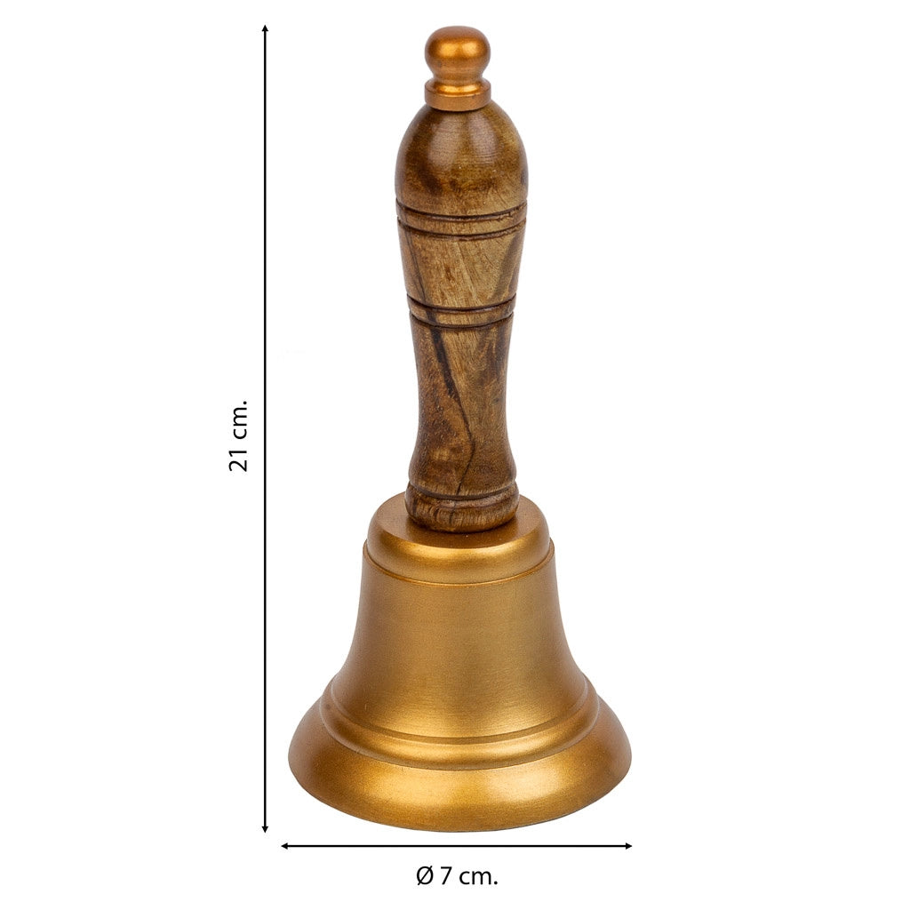 Campana in alluminio e manico in legno marrone d7x21h