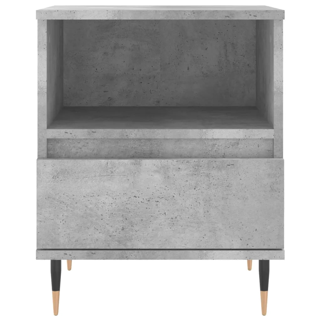 Comodino | Armadio da Notte | Mobiletto da notte Grigio Cemento 40x35x50 cm in Legno Multistrato