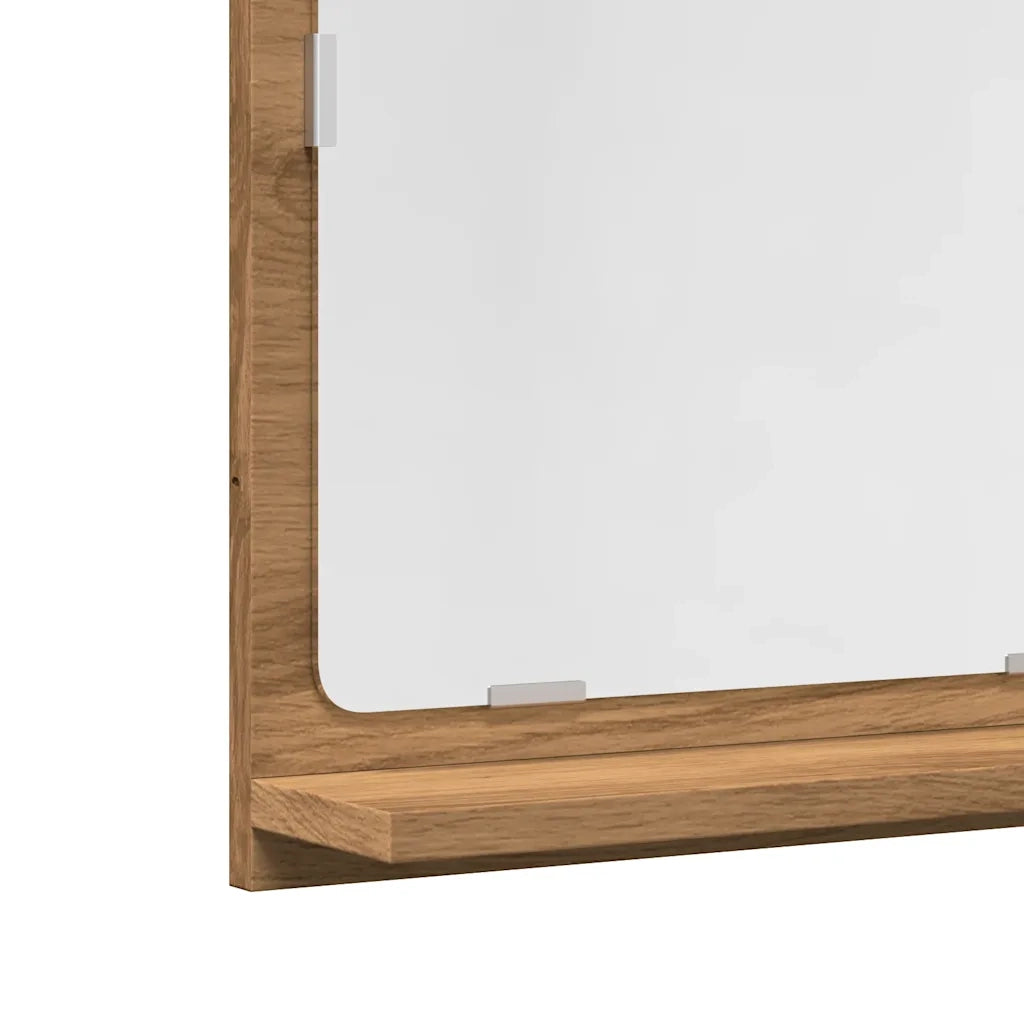 Mobile Bagno Specchio Rovere Artigianale 60x11x37 cm Truciolato 856198