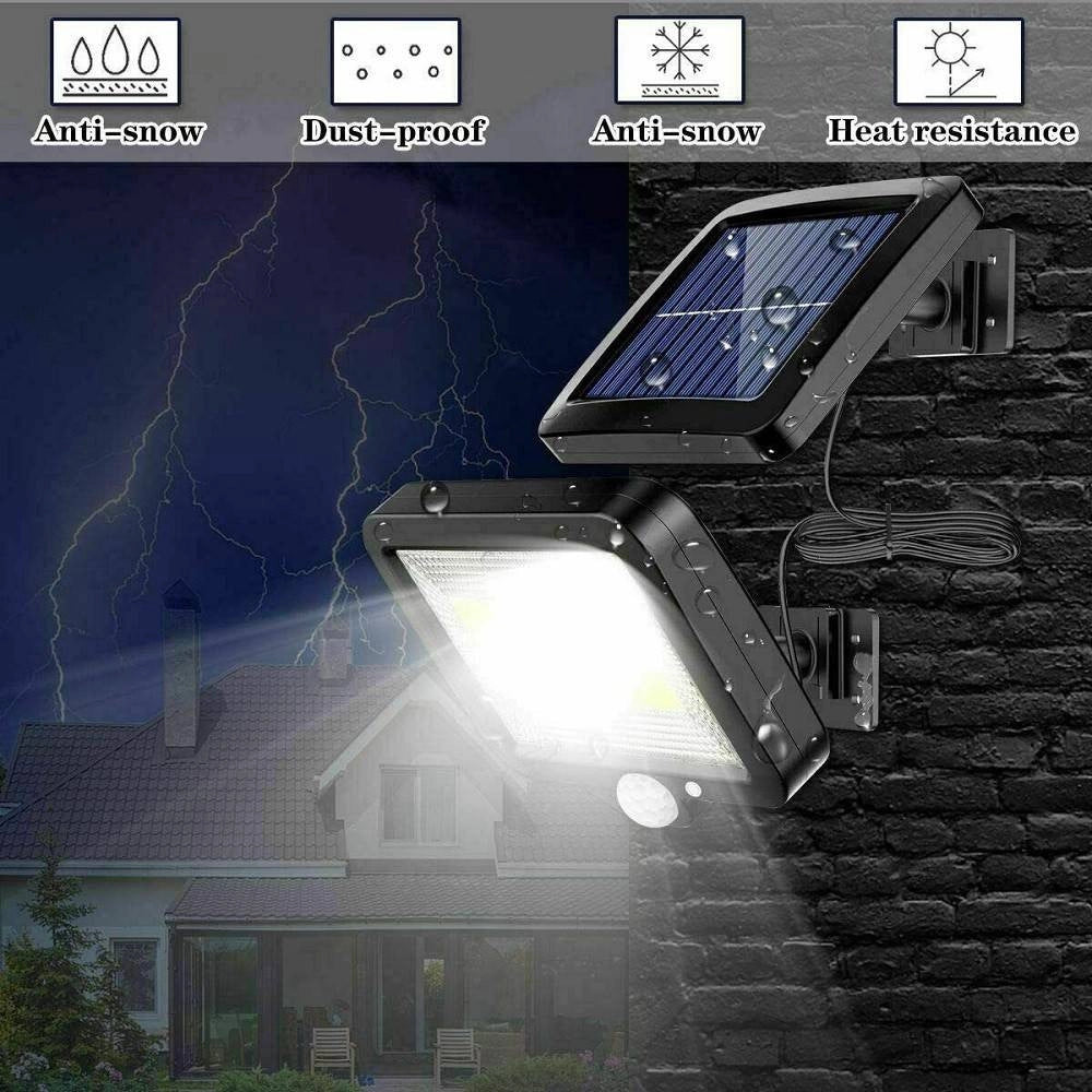 Trade Shop - Kit 4pz Faro Solare Led Con Pannello Faretto Sensore Di Movimento 96 Led Cob T09 -