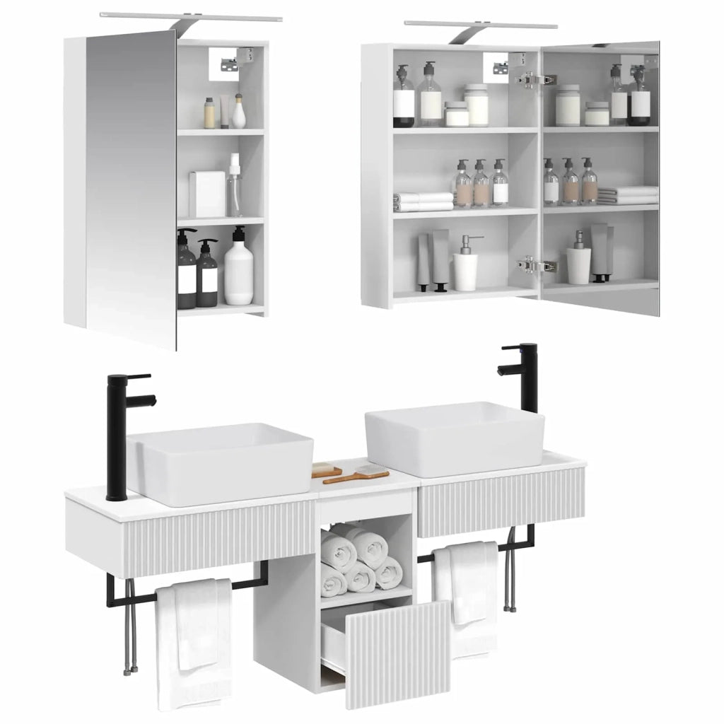 Set di Armadi da Bagno 5 pcs Bianco 50 x 14,5 x 70 cm 3406311