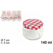 Trade Shop - Set 12 Pezzi Contenitore Barattolo In Vetro Con Coperchio Barattolini 140ml -