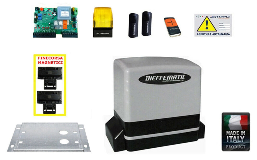Kit Dieffematic Automazione Cancello Scorrevole 600Kg 220V Apricancello Motore