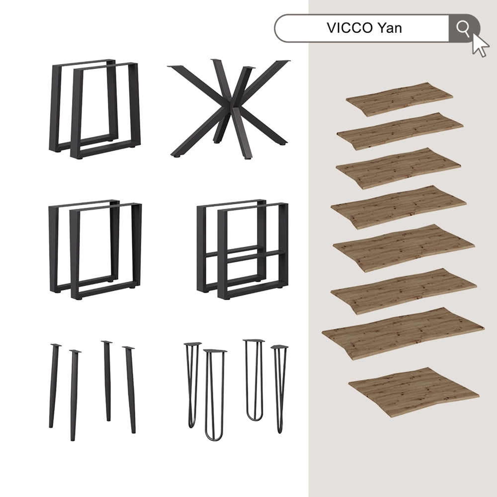 Vicco Tavolino da salotto Artigiano 120 x 60 cm , con spazio di archiviazione