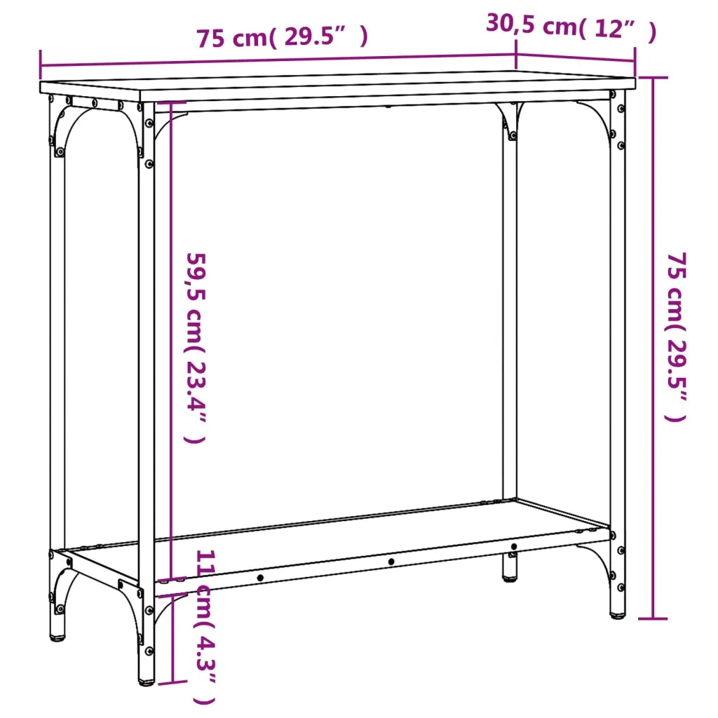 Tavolino Consolle | Tavolo d'Ingresso Grigio Sonoma 75x30,5x75 cm Legno Multistrato