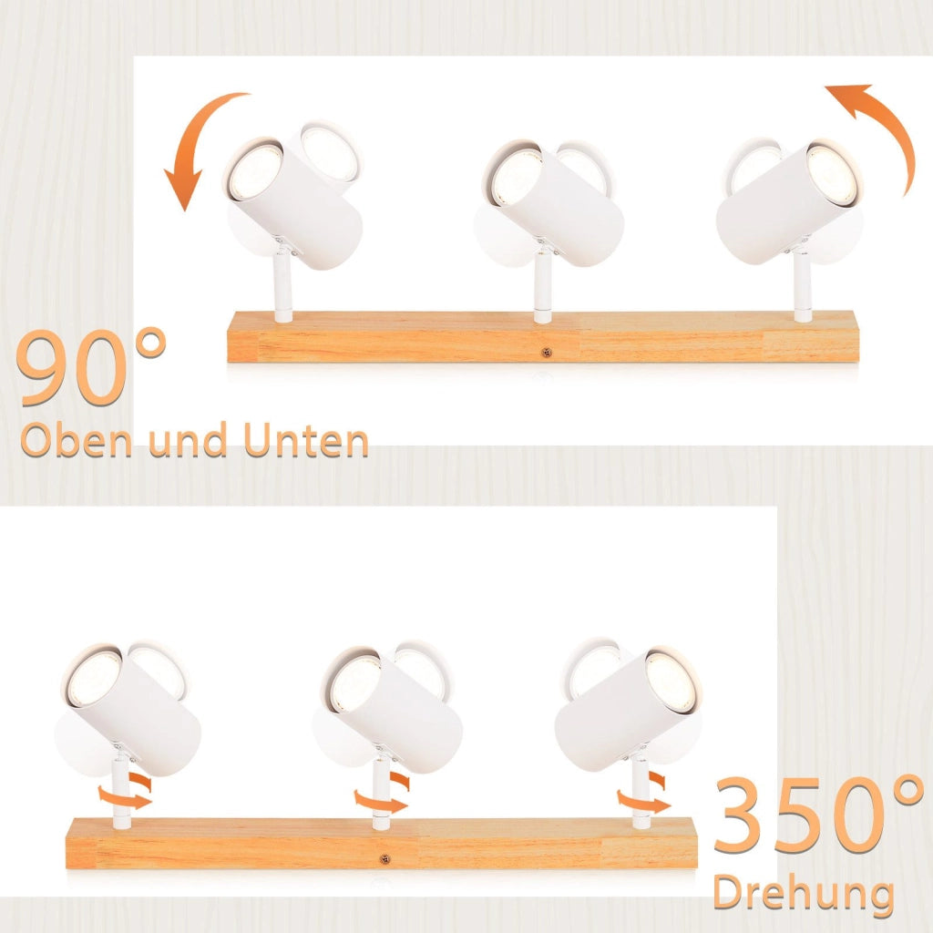ZMH Faretto da soffitto 3 fiamme Gu10 Plafoniera moderna orientabile 330