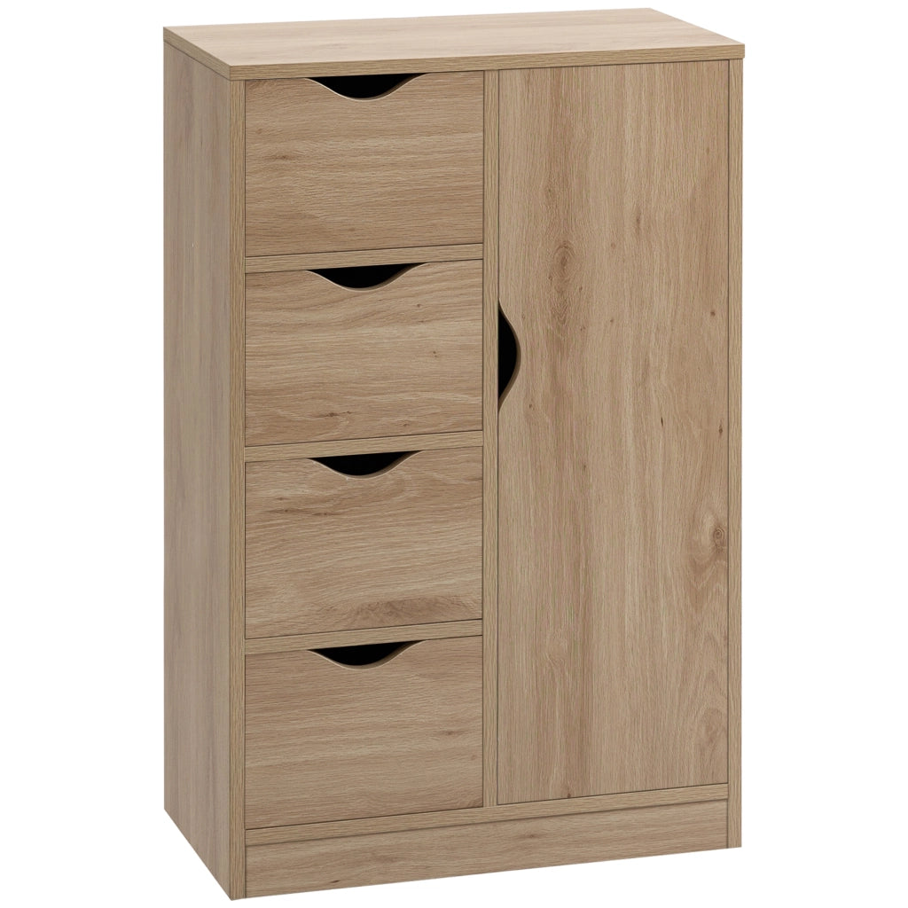 Armadio Battente con 4 Cassetti e Ripiano ¨C zephmum ¨C Robe 54x29x83 cm